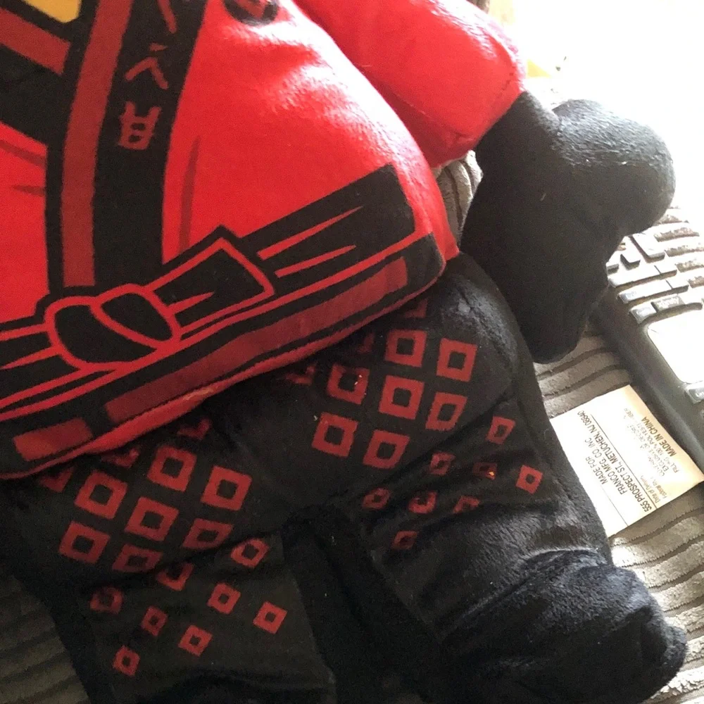 Lego Red and Black Ninja Plush with Yellow Face Details